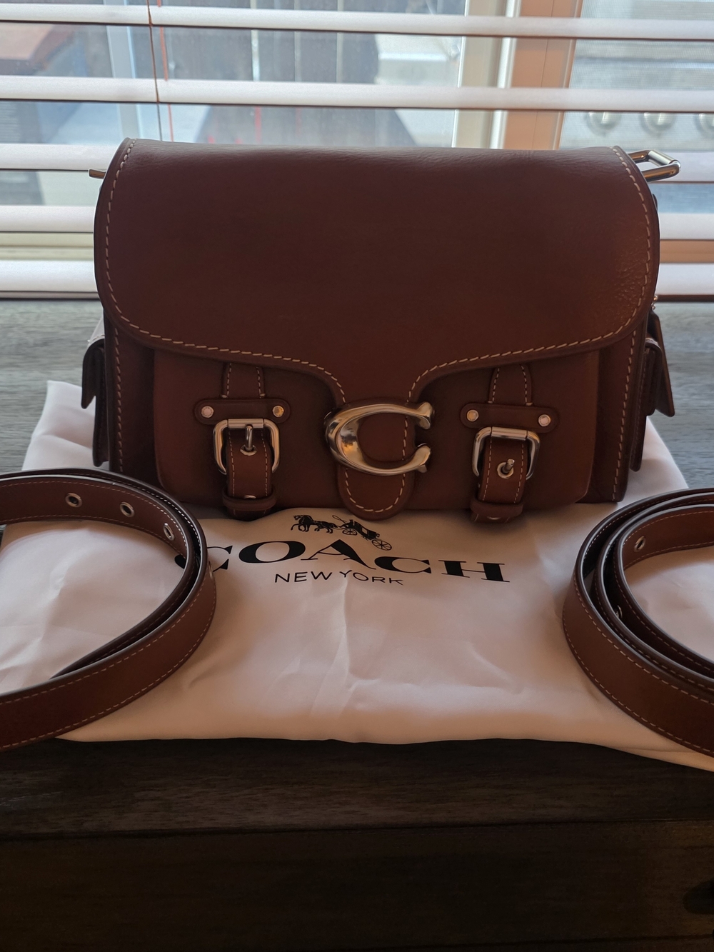 Coach Leather Saddle Crossbody Bag in Brown